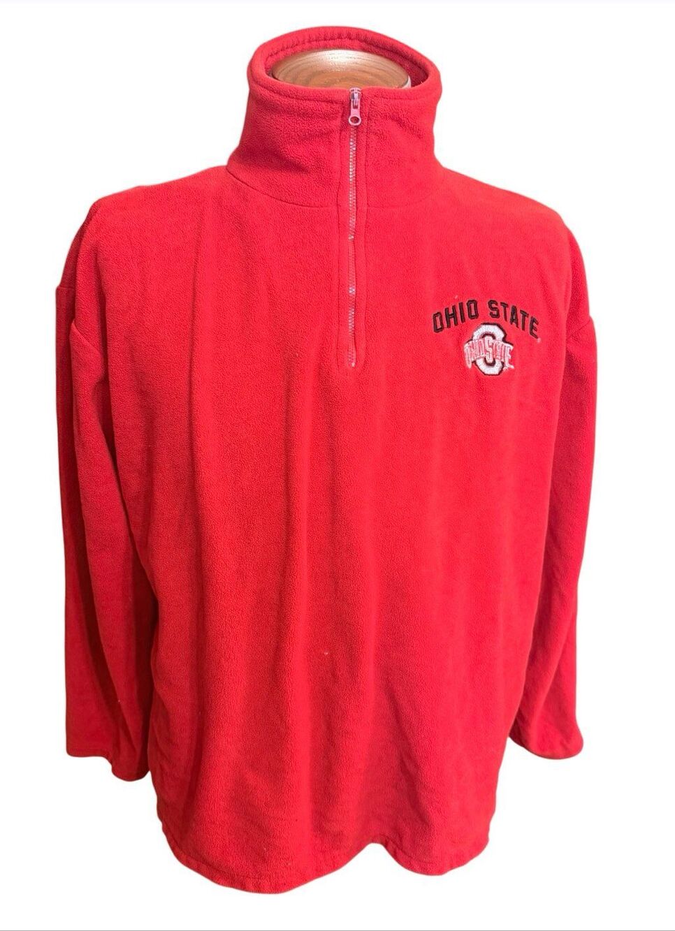 Ohio State Buckeyes Vintage Big Ball Sports 1/4 Zip Fleece Pullover Large